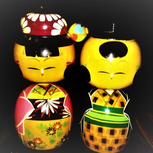Pair of Vintage Japanese Kokeshi Dolls