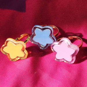 Adjustable Star rings [Glitter Acrylic]