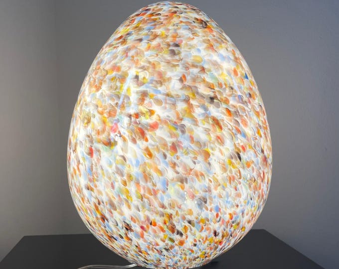 Large Murrine Murano egg table lamp - H46 - handmade by Murano glass masters