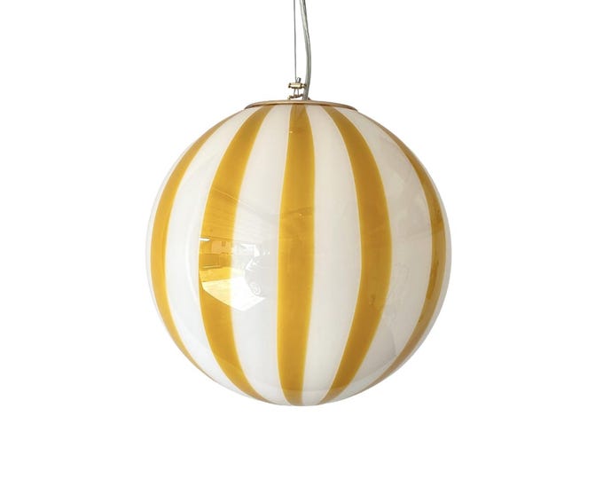 FILIGREE MURANO STRIPES lamp amber yellow - handmade by Murano glass masters
