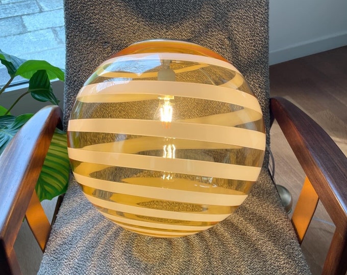 GOLDEN CANDY swirl Murano large lamp - handmade by Murano glass masters D40
