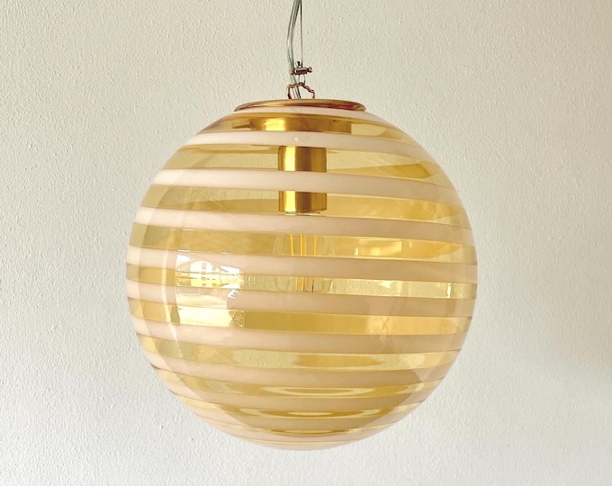 GOLDEN CANDY swirl Murano lamp - handmade by Murano glass masters D 30