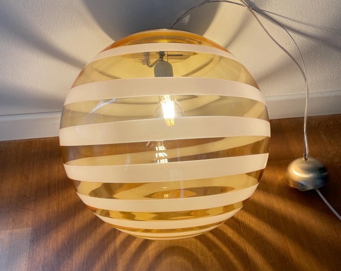 GOLDEN CANDY swirl Murano large lamp - handmade by Murano glass masters D40