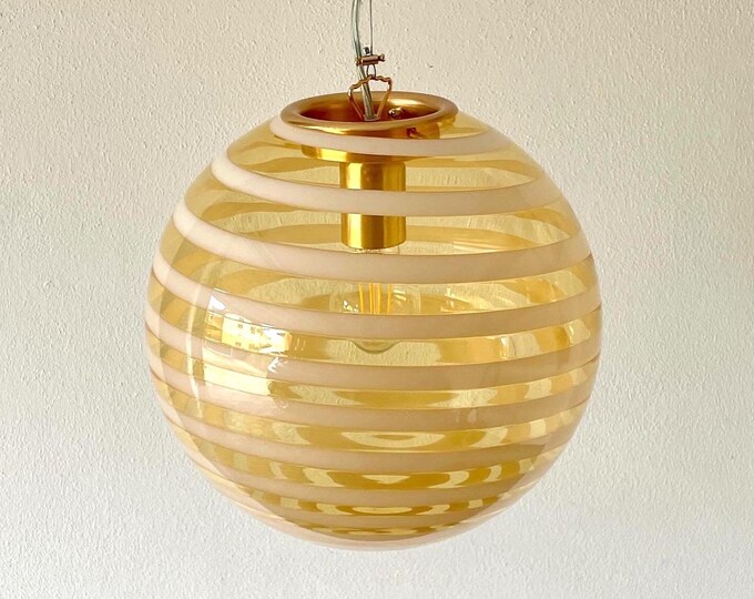GOLDEN CANDY swirl Murano lamp - handmade by Murano glass masters D 30