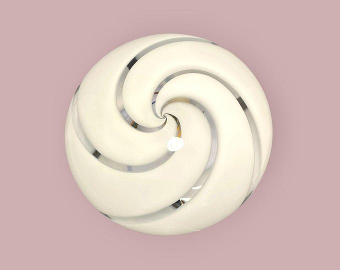 Vintage Murano wall/ceiling lamp with lovely swirl glass