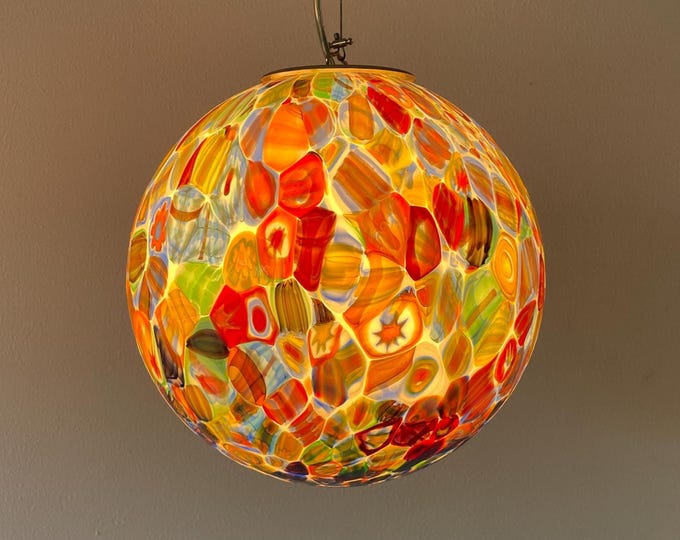 Murrine MILLEFIORI Murano ceiling lamp - D30 - handmade by Murano glass masters