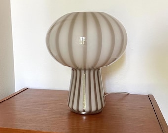 FRUGOL MURANO LAMP, dove gray table lamp, design Ettore Cacciavillani