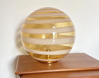 GOLDEN CANDY swirl Murano large table lamp - handmade by Murano glass masters D40