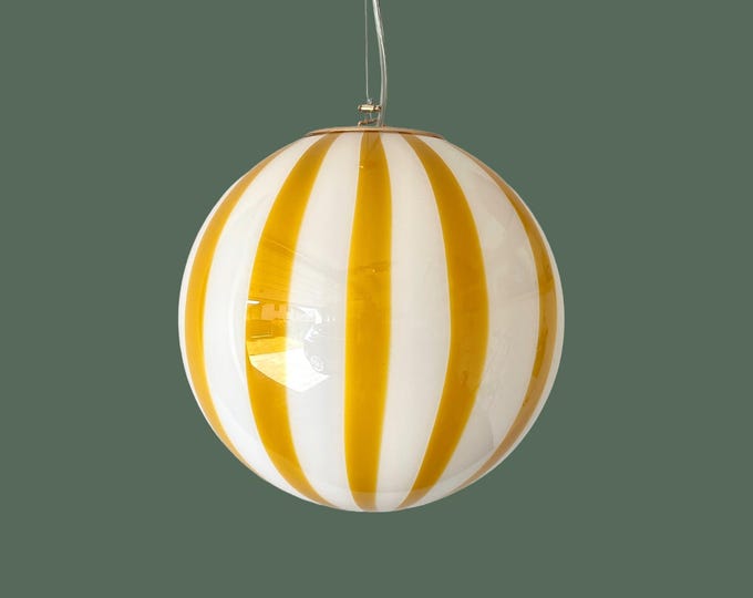 FILIGREE MURANO STRIPES lamp amber yellow - handmade by Murano glass masters