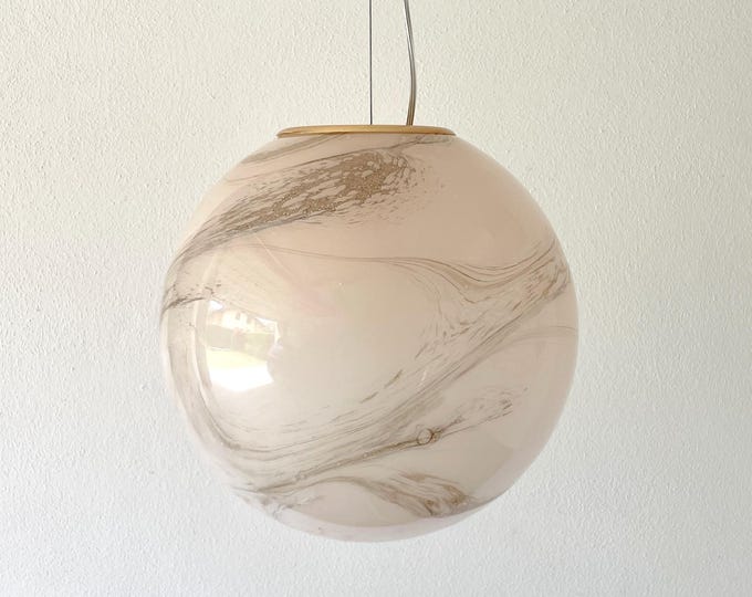 Pink variegated Murano ceiling lamp D30, original handmade glass
