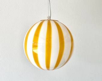FILIGREE MURANO STRIPES lamp amber yellow - handmade by Murano glass masters