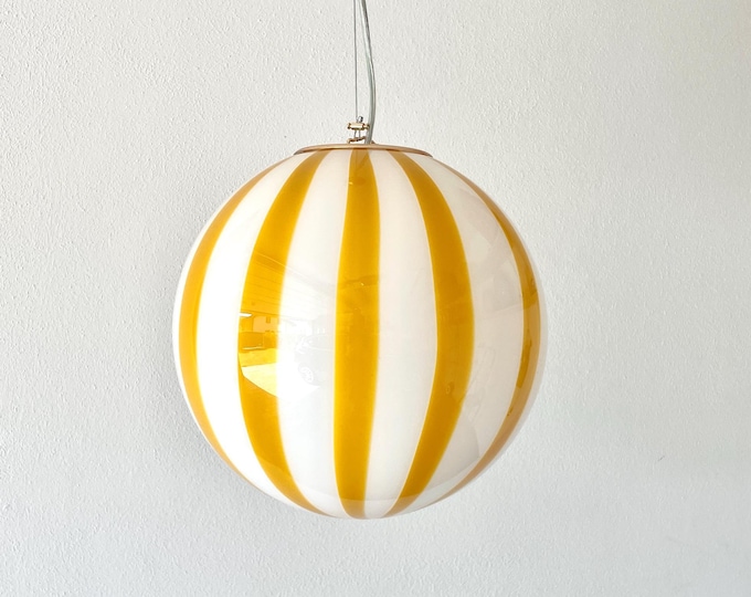 FILIGREE MURANO STRIPES lamp amber yellow - handmade by Murano glass masters