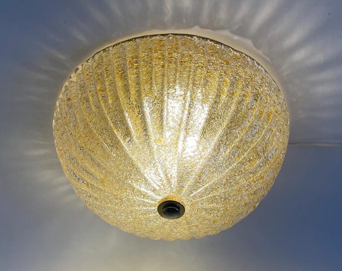 gorgeous “golden dew” Murano ceiling lamp, vintage 70s/80s