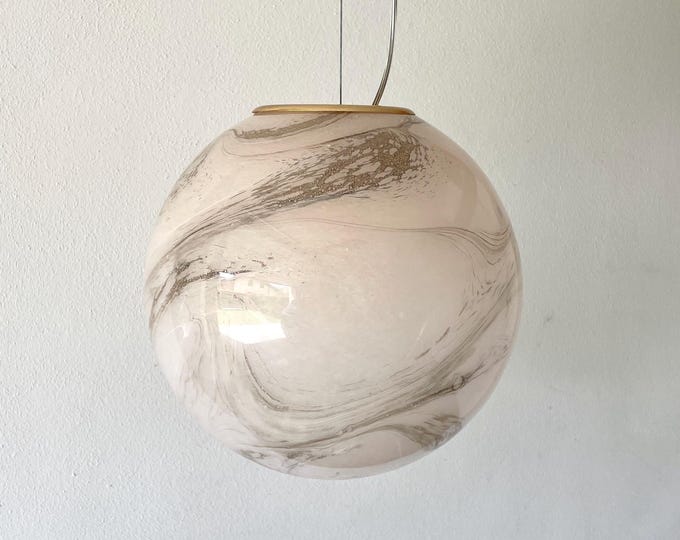 Pink variegated Murano ceiling lamp D30, original handmade glass