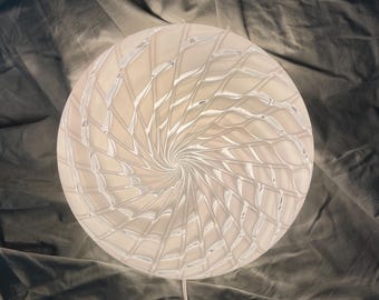 Rare Murano wall or ceiling lamp, vintage 70s, hand blown and worked peacock swirl glass