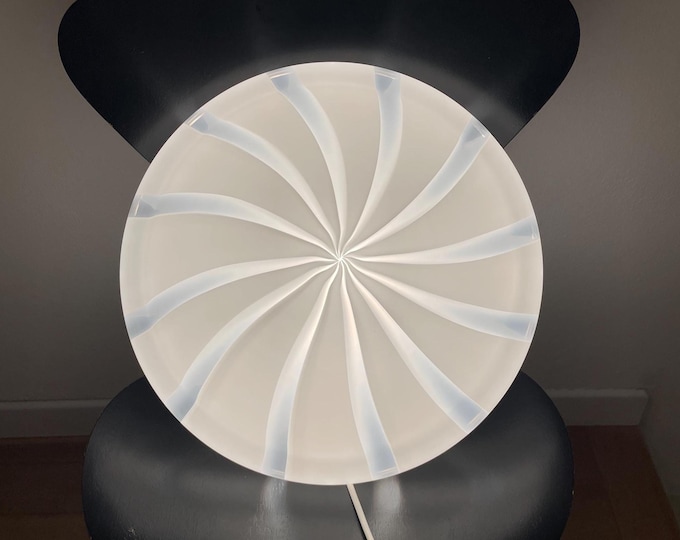 Large vintage Murano lamp for wall or ceiling, hand-blown and hand-crafted Murano striped glass