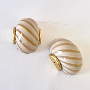 MILK-MIELE MURANO shell wall/ceiling lamp - handmade by Murano glass masters-golden frame