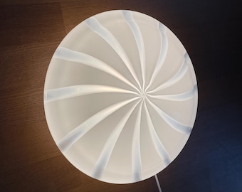 Large vintage Murano lamp for wall or ceiling, hand-blown and hand-crafted Murano striped glass