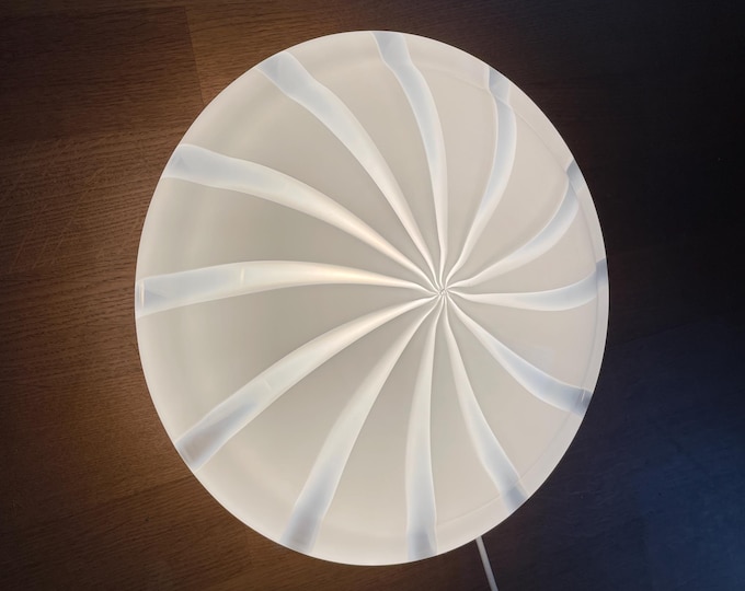 Large vintage Murano lamp for wall or ceiling, hand-blown and hand-crafted Murano striped glass
