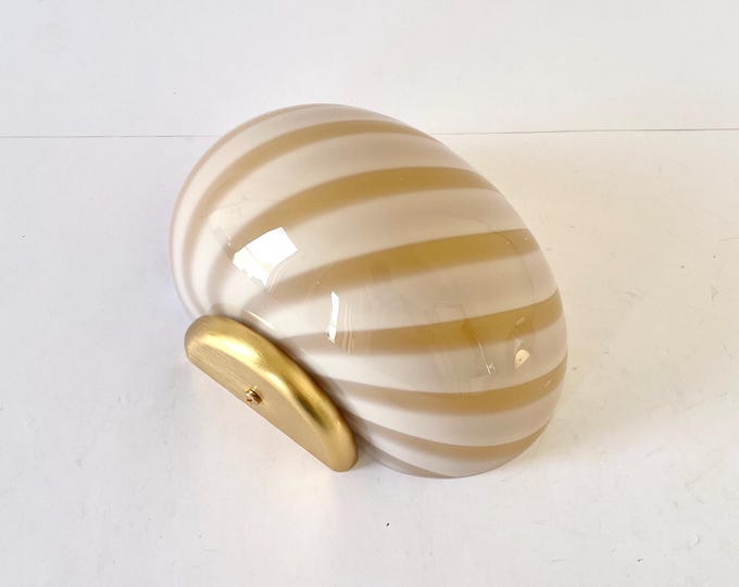 MILK-MIELE MURANO shell wall/ceiling lamp - handmade by Murano glass masters-golden frame