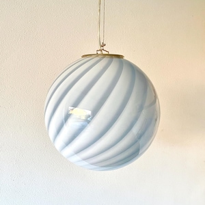 Lampa sufitowa CLOUD BLUE MURANO D 30 ze szkłem rigadynowym w kolorze srebrnym