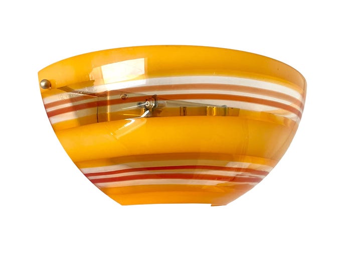 Orange filigree LA MURRINA Murano, wall lamp, original vintage '90 era, unused