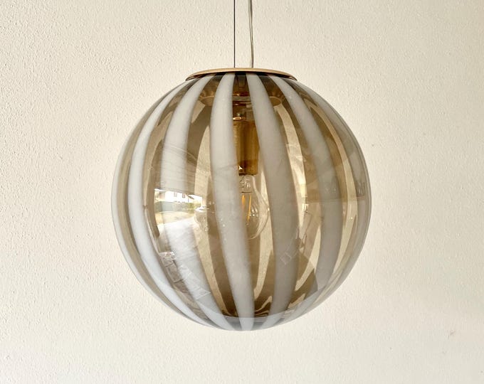 Murano glass chandelier TRASPARENZE GRIGIO PERLA with white rods Effetre Murano, mouth blown and handcrafted