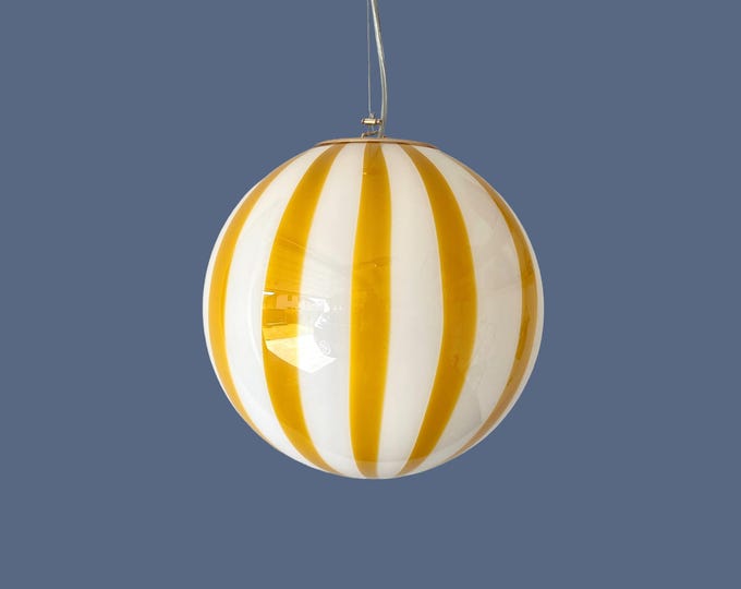 FILIGREE MURANO STRIPES lamp amber yellow - handmade by Murano glass masters