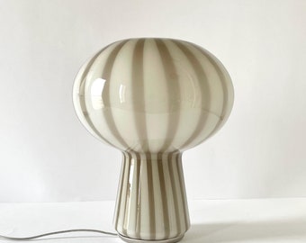 beige FRUGOL MURANO LAMP for table design E Cacciavillani, rigadin stripes glass