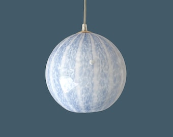 Blauwe tulpano plafondkroonluchter 20 van La Murrina, Murano glazen filigraan, vintage jaren 90, ongebruikt