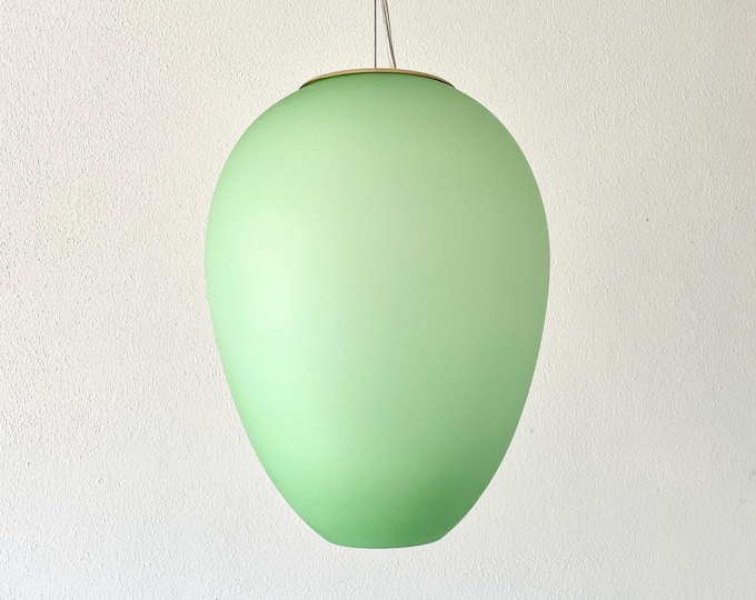 GREEN EGG Murano glass chandelier, by SELENE, vintage 1990s, unused