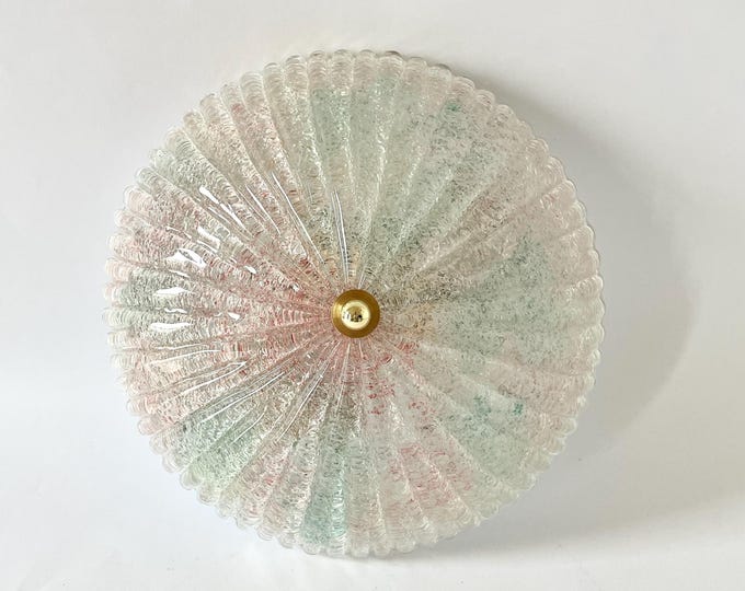 gorgeous multicolored dew Murano wall/ceiling lamp, vintage 80s