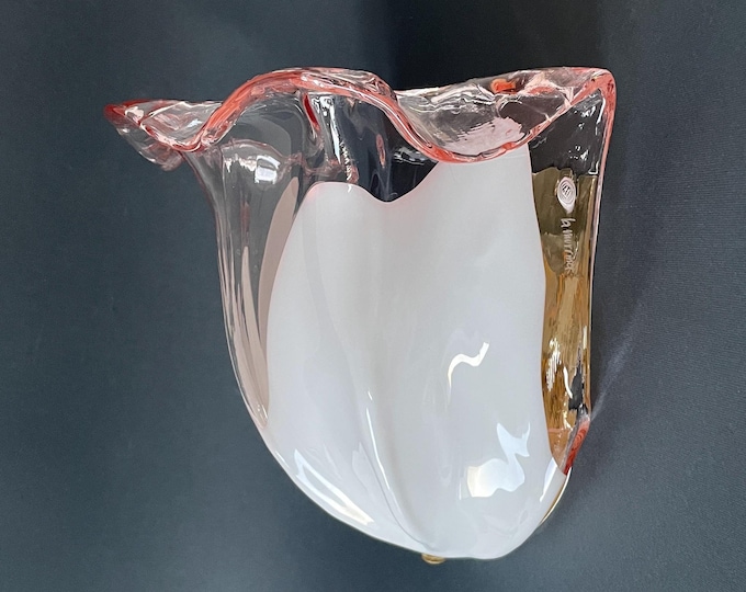 The MURRINA Murano, precious pink TULIP wall lamp, original vintage '80 era