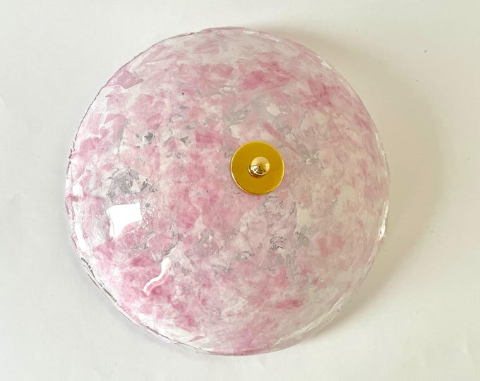 PINK LEAVES Murano wall or ceiling lamp, vintage '90s