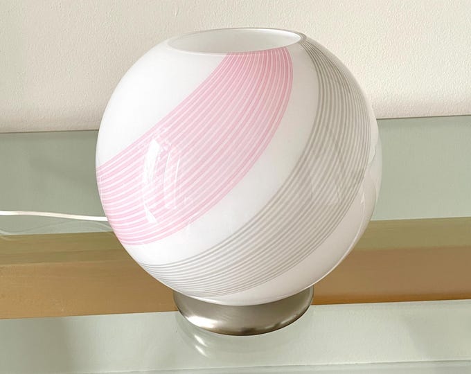 NUVOLA 25 by LA MURRINA, table lamp, Murano filigree glass, vintage 90s