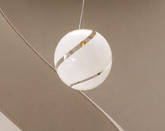 GEO S35 Glass chandelier by LA MURRINA Murano vintage '80s, hand-crafted spiral