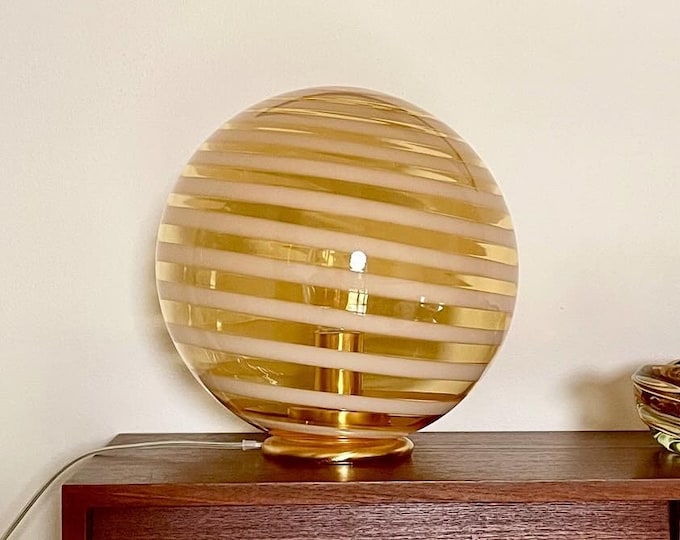 GOLDEN CANDY swirl Murano table lamp - handmade by Murano glass masters