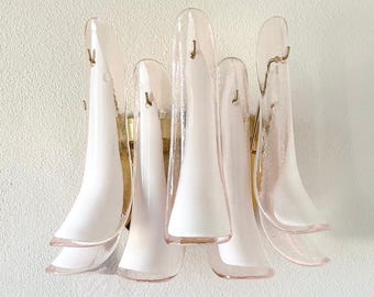 PETALI 907 by La MURRINA Murano, pink wall lamp, original vintage '90 era