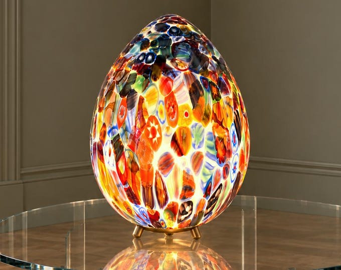 Egg 44 Murrine MILLEFIORI Murano table lamp - handmade by Murano glass masters