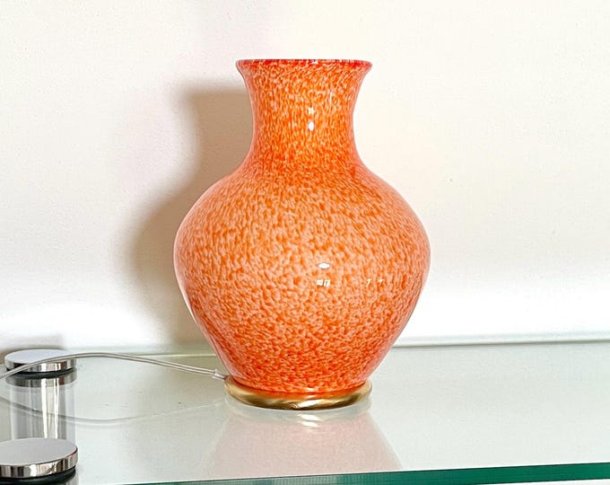 Orange drops Murano glass table lamp, vintage 90s