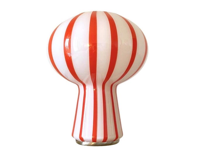 Filigrana FRUGOL MURANO table lamp, design E Cacciavillani, red stripes, silver frame