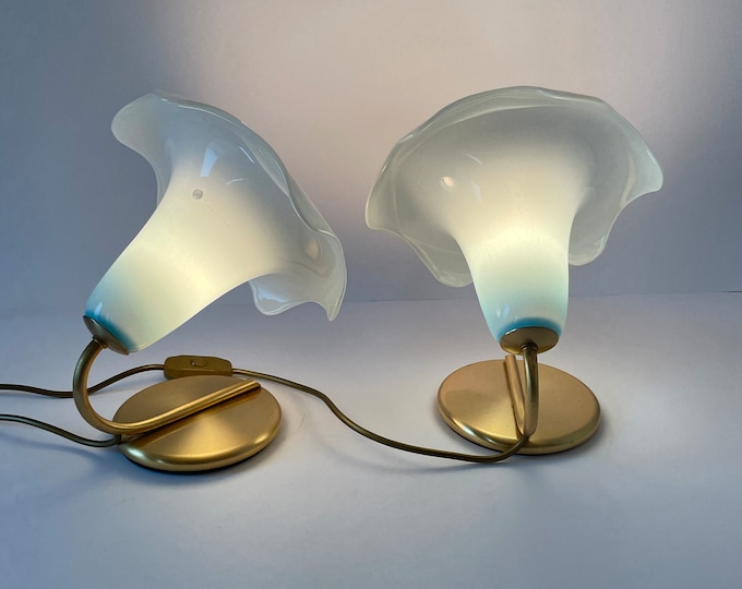 LILY lamp by La MURRINA Murano blue vintage table lamp
