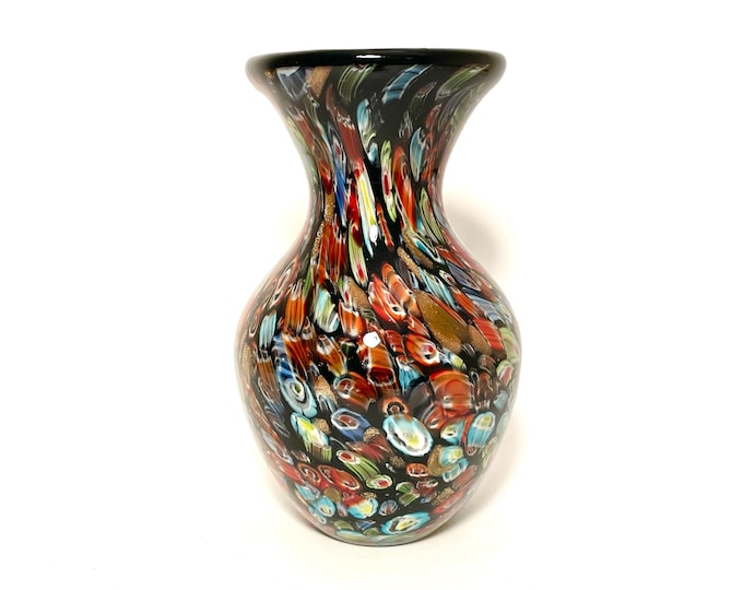 Millefiori Murano vase, vintage 1980s/90s