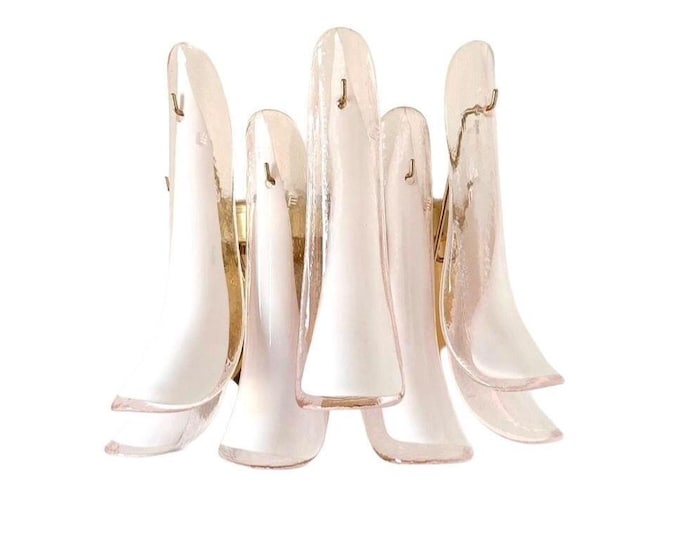 PETALI 907 by La MURRINA Murano, pink wall lamp, original vintage '90 era