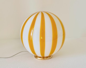 FILIGREE MURANO STRIPES table lamp yellow - handmade by Murano glass masters