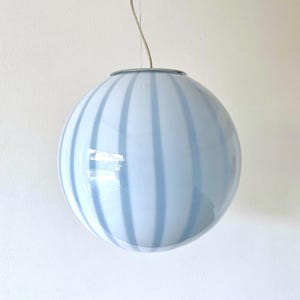 CLOUD BLUE MURANO large ceiling lamp with stripes rigadin glass