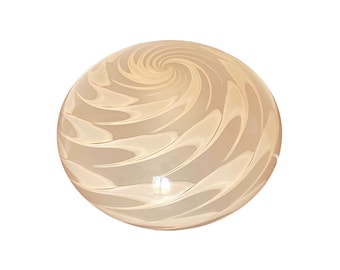 Pretty amber PLUME SWIRL Murano table lamp - handmade by Murano glass masters