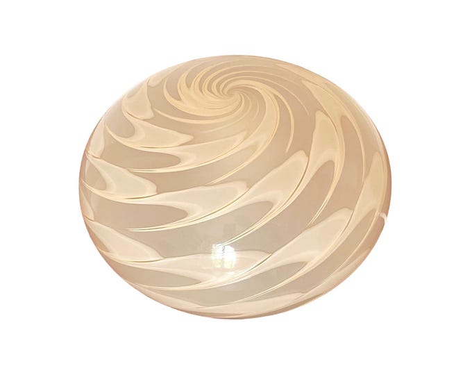 Pretty amber PLUME SWIRL Murano table lamp - handmade by Murano glass masters