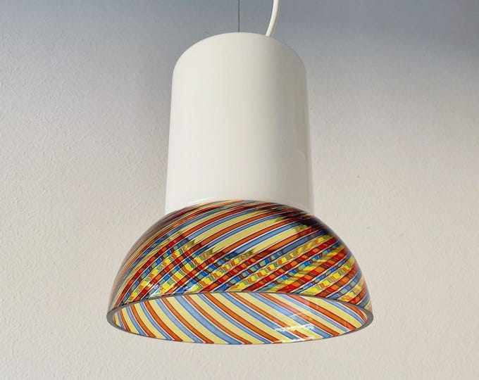 Federico de MAJO MURANO, Rare chandelier, filigree glass, original vintage '70, splendid collector's item