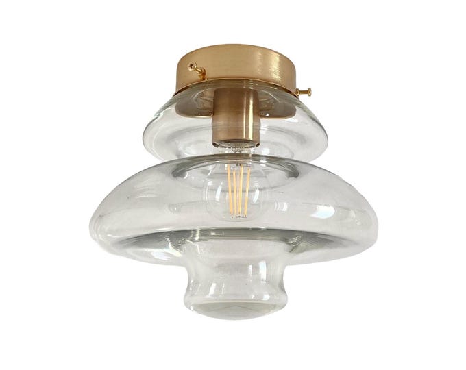 Modern Italian Murano wall-ceiling lamp, vintage 60s era